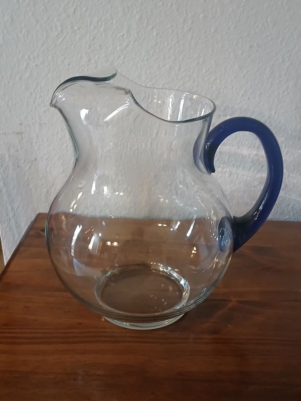 Vintage Libbey "Bravura" Cobalt Blue Handled Glass Pitcher
